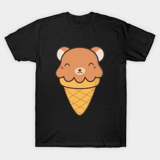 Kawaii Cute Bear Ice Cream T-Shirt by happinessinatee